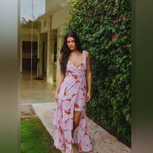 Hutch Pink and Orange High Low Dress